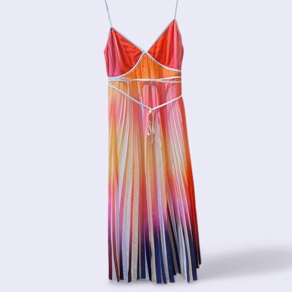 Halston Mollie Pleated Print Women's Dress - Picture 5 of 10